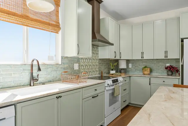 Calming Earthy Sage Green Kitchen — photo 6 of 12