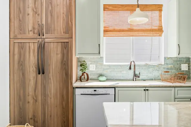 Calming Earthy Sage Green Kitchen — photo 9 of 12
