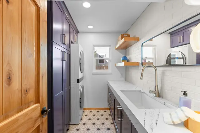 Colorful Laundry Bathroom Combo — photo 6 of 8