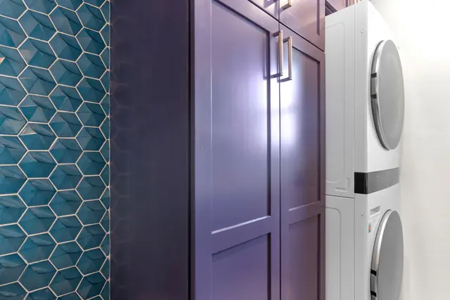 Colorful Laundry Bathroom Combo — photo 7 of 8