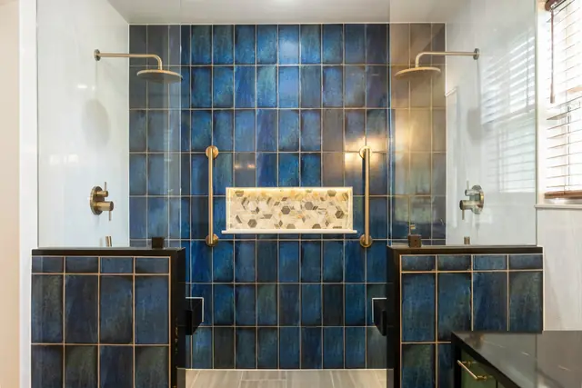 Emerald and Indigo Mosaic Bath — photo 2 of 13