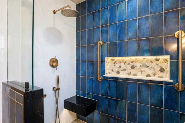 Emerald and Indigo Mosaic Bath — photo 12 of 13