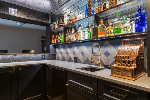 In-Home Bar — interior design by Interiors by JanLee, Colorado Springs
